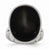 Stainless Steel Black Agate, Size 7, Jewelry Ring