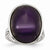 Stainless Steel Synthetic Amethyst, Size 8, Jewelry Ring