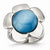 Stainless Steel Blue Agate Flower Ring
