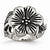 Stainless Steel Antiqued Flower Ring