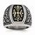 Stainless Steel Antiqued & Gold-plated Cross Ring