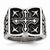 Stainless Steel Antiqued Cross Ring