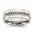 Stainless Steel Polished & Black Diamonds 8mm Wedding Band