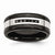 Stainless Steel Black IP-plated, Polished w/Black Diamonds 9mm Wedding Band