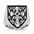 Stainless Steel Cross w/Black Diamond Antiqued Shield Ring