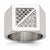 Stainless Steel Black & White Diamond Ring
