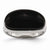 Stainless Steel Black Glass, Size 7, Jewelry Ring