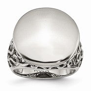 Stainless Steel Polished Circle, Size 7, Jewelry Ring