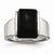 Stainless Steel Black Glass, Size 9, Jewelry Ring