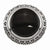 Stainless Steel Black Glass w/Textured Edge, Size 9, Jewelry Ring