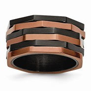 Stainless Steel Black & Chocolate IP-plated Ring