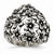 Stainless Steel Antiqued Flowers Ring