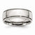 Stainless Steel Grooved and Beaded 8mm Polished Wedding Band
