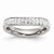 Stainless Steel 4mm Polished Crystal Wavy Ring