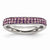 Stainless Steel 4mm Polished Light Purple Crystal Wavy Ring