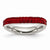 Stainless Steel 4mm Polished Red Crystal Ring