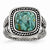 Stainless Steel Antiqued Imitation Turquoise Ring
