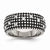 Stainless Steel Crystal Antiqued Ring