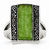Stainless Steel Dyed Antiqued Rectangular Ring