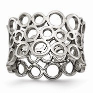 Stainless Steel Cut out Circles Polished Ring