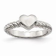 Stainless Steel Polished Twisted Heart Ring