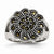 Stainless Steel Textured Flower Marcasite Ring