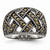 Stainless Steel Textured Marcasite Ring