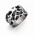Stainless Steel Polished Black and White Textured Ring