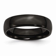 Stainless Steel Black IP-plated Polished 6mm Wedding Band