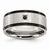 Stainless Steel Polished & Brushed Black IP-plated w/Black CZ Ring