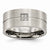 Stainless Steel Brushed and Polished with CZ Ring