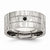 Stainless Steel Polished and Satin with Black CZ Ring