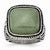 Stainless Steel Antiqued & Polished Chalcedony Aventurine Ring