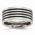 Stainless Steel Brushed Black Rubber 10mm Ring