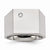 Stainless Steel Polished CZ Signet Ring