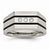 Stainless Steel Brushed Black IP-plated CZs Ring