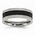 Stainless Steel Polished Black IP-plated & Genuine Stingray Textured Ring