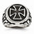 Stainless Steel Polished/Antiqued and Black IP-plated Ring