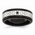 Stainless Steel Polished Black IP-plated Diamond 8mm Wedding Band