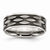 Stainless Steel Polished Black IP-plated 8mm Grooved Ring