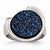 Stainless Steel Polished with Blue Druzy Stone Ring