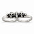 Stainless Steel Polished & Antiqued Two Finger 6/7 Skulls Ring