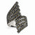 Stainless Steel Polished and Antiqued Marcasite Ring