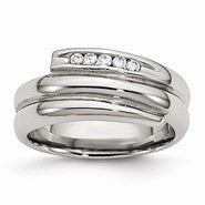 Stainless Steel CZ Ring