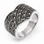 Stainless Steel Polished and Antiqued Marcasite Ring