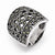 Stainless Steel Polished and Antiqued Marcasite Ring