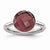Stainless Steel Polished Maroon Glass Ring