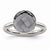Stainless Steel Polished Dark Blue Glass Ring