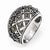 Stainless Steel Polished and Antiqued Marcasite Ring