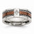 Stainless Steel Chocolate IP-plated w/Diamond 8mm Polished Wedding Band